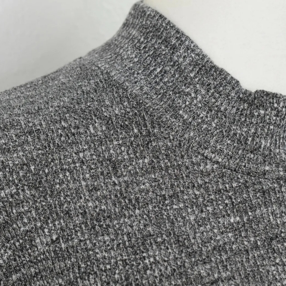 Madewell City Block Mock Neck Long Sleeve Marled Knit Dress Grey F6711 - Picture 9 of 11